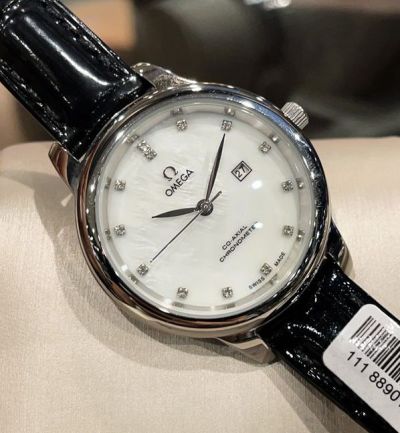 Omega Imported Quartz Movement Stainless Steel 34*8MM Women Diamond Watch